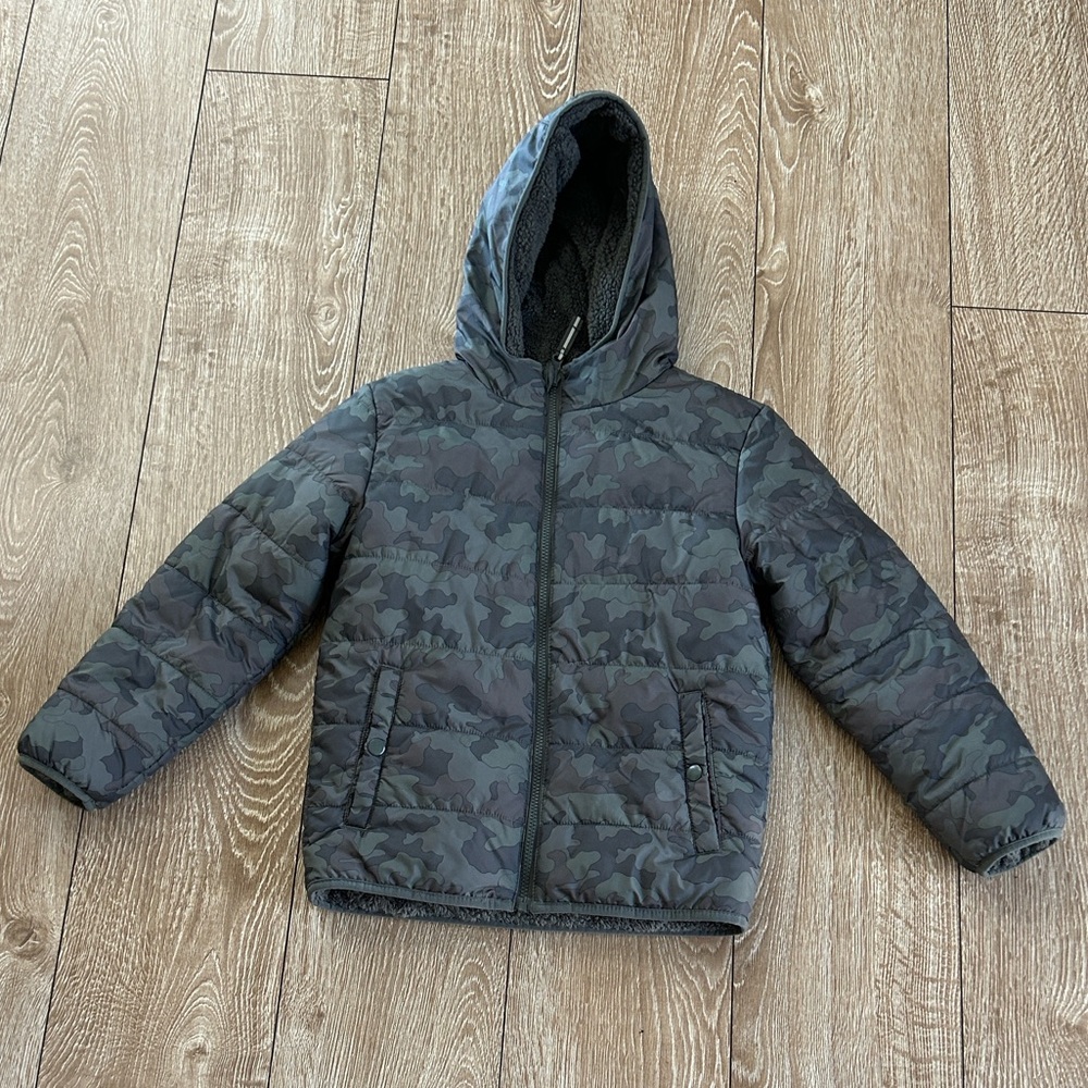 Cat & Jack Gray Camouflage Fleece-Lined Jacket